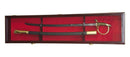 1 Sword and Scabbard Display Case Cabinet - Cherry Red Background - sfDisplay.com