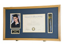 Large Diploma, Graduation Tassel, and Cap Display Cabinet (w/ Custom Matting Colors) - sfDisplay.com